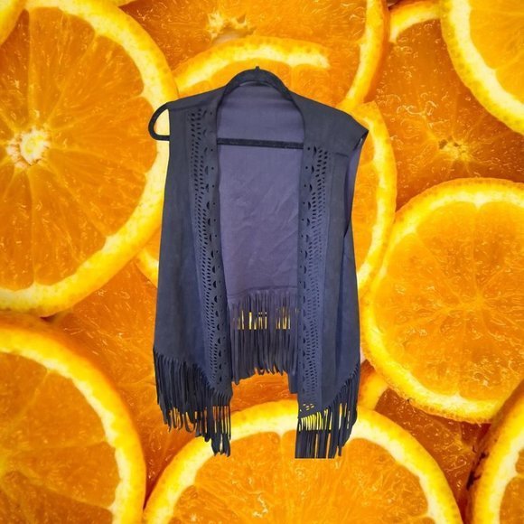 SHEIN Jackets & Blazers - Shein Black Vest with Fringe Size 3XL RP‎